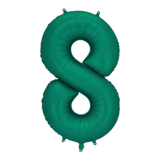 Picture of FOIL BALLOON NUMBER 8 BOTTLE GREEN 34 INCH